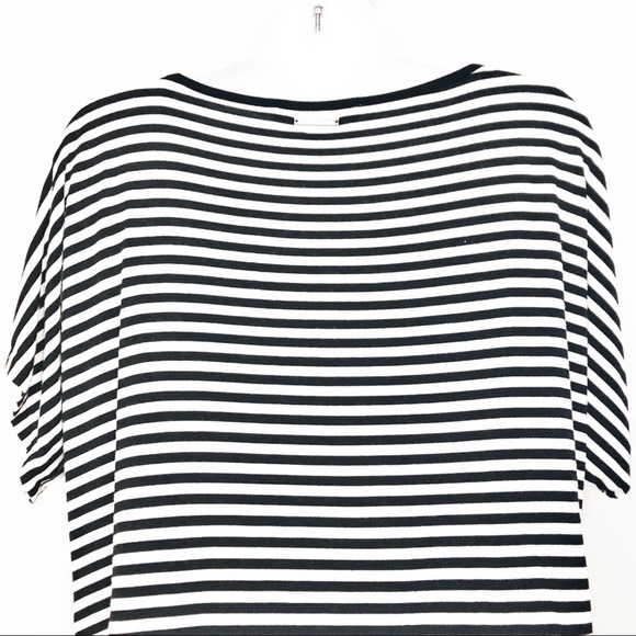 Michael Kors Black & White Striped Asymmetrical Hem Tunic Women's Size Small - Picture 7 of 8